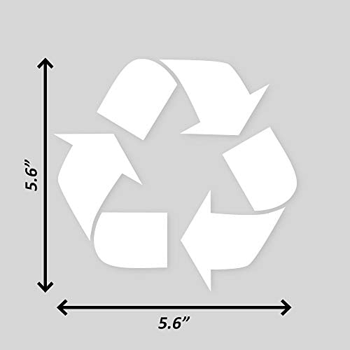 Ignixia 2 Pack Recycle Stickers for Trash Can - White, 5x5 Inches