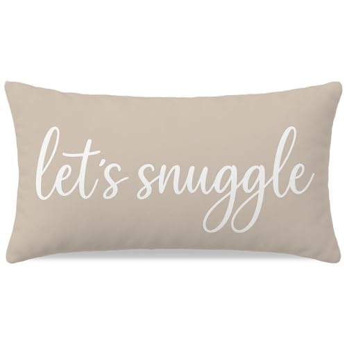 Beige Lumbar Pillow Cover 12x20 Inch - Let’s Snuggle Design