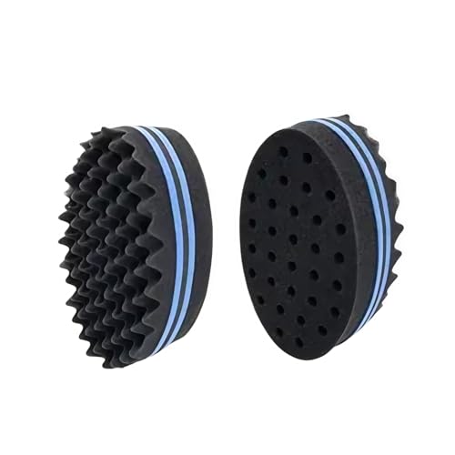 DPWOUM Double-Sided Barber Hair Sponge Brush for Curls, Twists and Waves