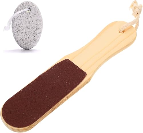 Wooden Foot Rasp and Callus Remover with Pumice Stone for Pedicure