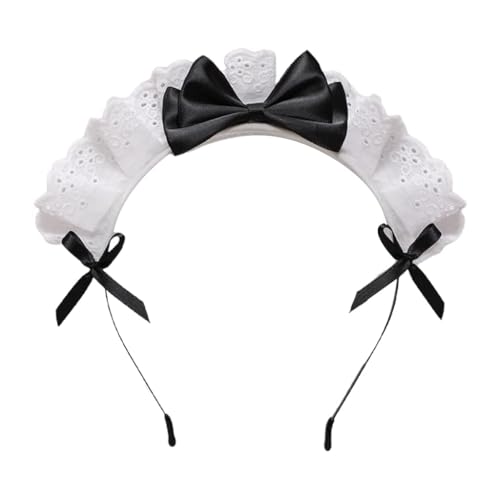 Black Lolita Lace Bow Headband Maid Anime Cosplay Hair Band