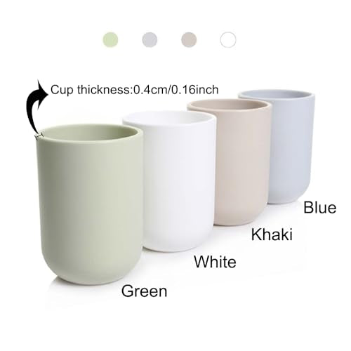RabyLeo Solid Color Toothbrush Holder Cup - 10 oz (White)