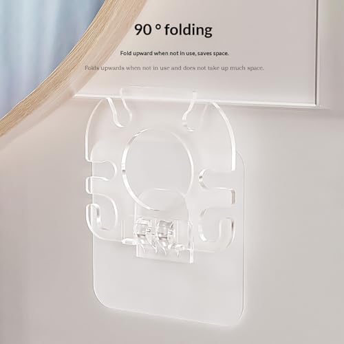 Clear Wall Mounted Toothbrush Holder 2 Pack - No Drill, Waterproof Organizer