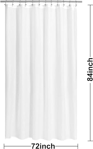 Home Expressions Extra Long Magnetic Shower Curtain Liner, 84" H x 72" W, White