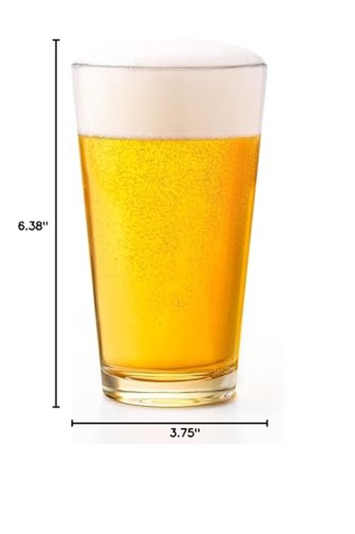 Libbey Bar Essentials Tumbler Glasses Set of 6, Modern Style 16 Oz Glass Set, Dishwasher Safe Tall Drinking Glasses Set for Wine, Beer, and Cocktail