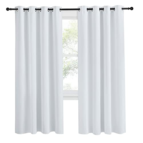 NICETOWN 55x78 Inch Cloud Grey Blackout Curtain Panel - Thermal Insulated Privacy Drape