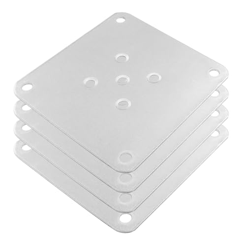 4Pcs 80x80mm Furniture Leg Mounting Plates - Reinforced Stainless Steel