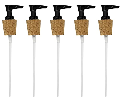 Creative Hobbies Black Lotion Pump Dispensers with Cork Stoppers (5 Pack)