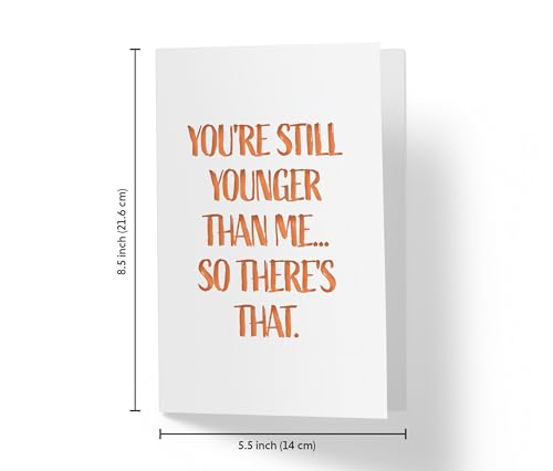 Karto Funny Birthday Card for Wife - Orange Younger | Premium Eco-Friendly Greeting Card
