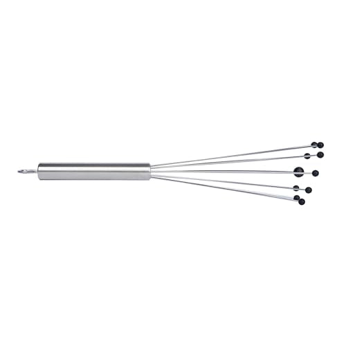 Restaurantware 10.5 in Stainless Steel Ball Whisk with Silicone Tips - German Standard Sauce & Gravy Whisk, Non-Scratch, Dishwasher Safe - Non-Stick Safe Silicone Ball Whisk for Baking