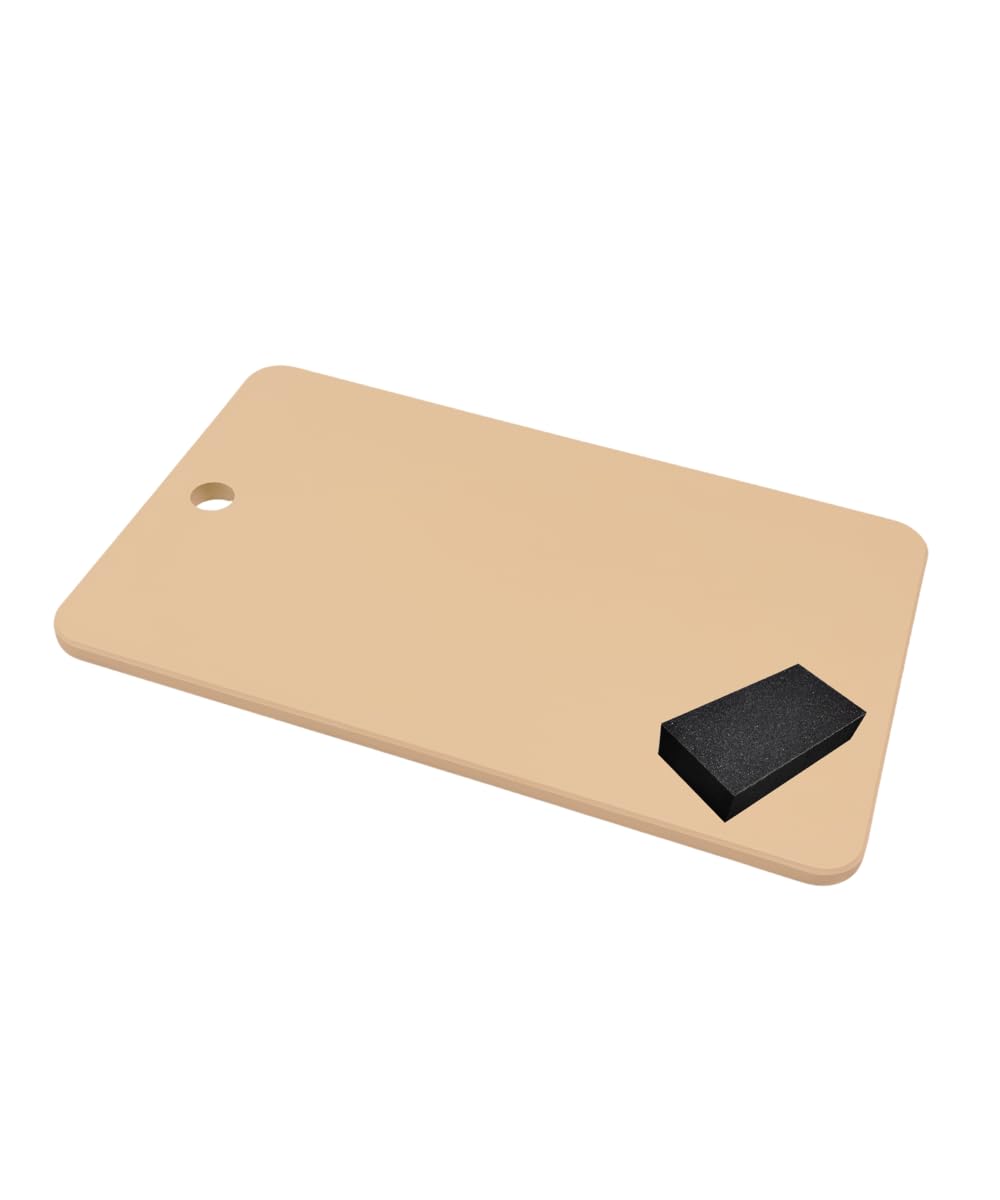 Kitchen Star Tsukihoshi Rubber Cutting Board Made in Japan,Dishwasher-Safe Size:14.96×9.06×0.39inches(385×233×10mm) Equipped with a Cutting Board Scraper for Synthetic Rubber Cutting Boards (L)