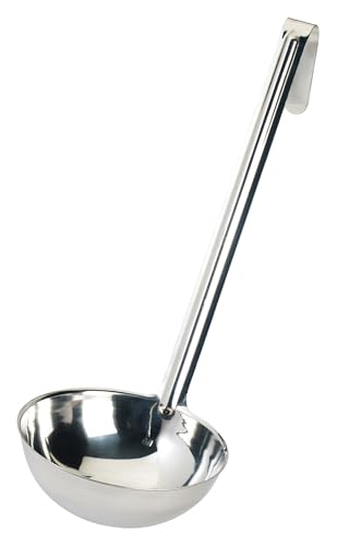 Winco 24 oz Stainless Steel One-Piece Ladle, Heavy-Duty Commercial Soup Spoon