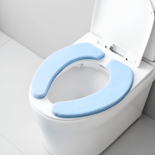 ZORGONS Soft Toilet Seat Cover Set with Thick Sponge Cushion - Blue