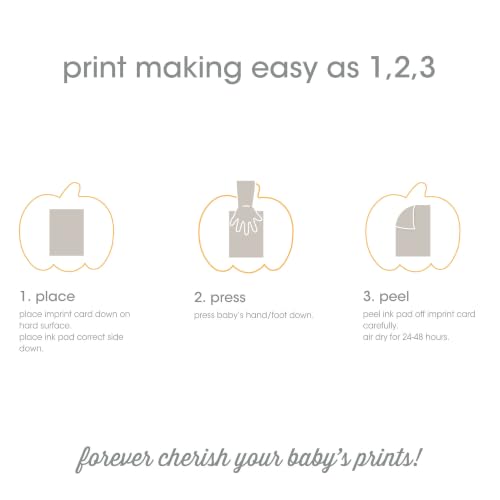 Pearhead Pumpkin Clean-Touch Ink Pad - Baby Handprint & Footprint Kit 2.5x3.5