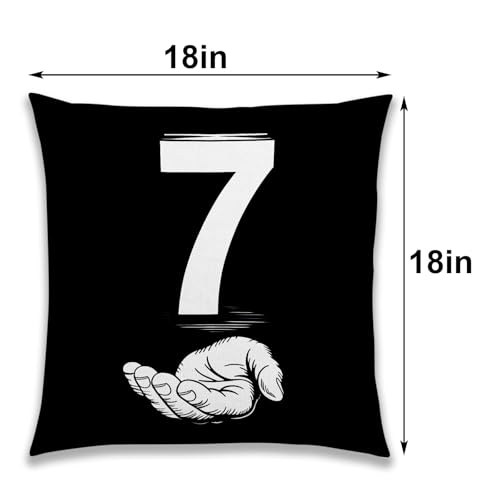Heyfary 6th & 7th Birthday Party Throw Pillow Covers, 18x18 Linen Set of 2
