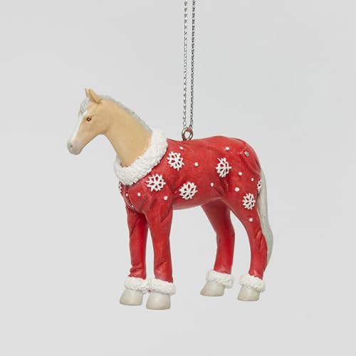 Christmas Pony Hanging Ornament - Painted Ponies Holiday Decor, 2.35 Inch