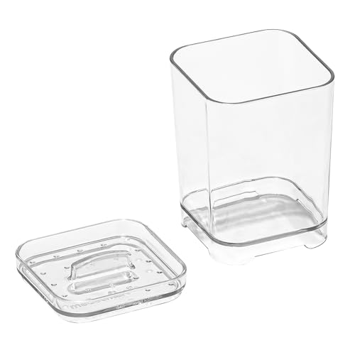 madesmart Clear Cotton Swab Container with Removable Lid