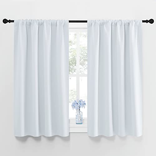 NICETOWN Blackout Curtains for Bedroom - Greyish White, 42"W x 48"L, 2 Panels