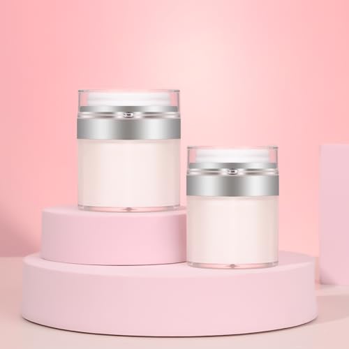 Airless Pump Jar 1.7oz Refillable Vacuum Cosmetic Dispenser