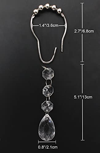 WANLIAN 12-Piece Rustproof Stainless Steel Shower Curtain Hooks - White