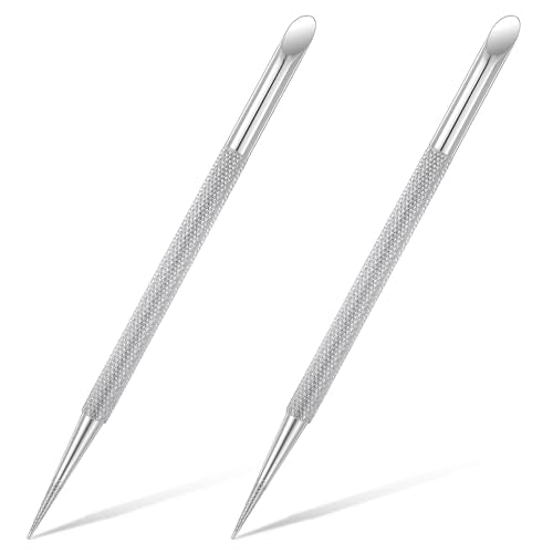 Stainless Steel Cuticle Pusher Pen 2-Pack Double Ended Manicure Tool