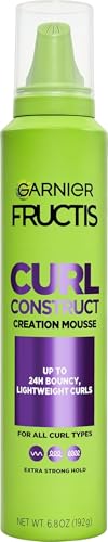 Garnier Fructis Curl Construct Mousse for Wavy & Curly Hair, 6.8 oz