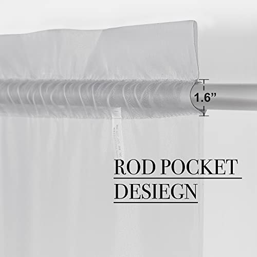NICETOWN Light Grey Sheer Curtains - 60" W x 63" L, 2 Panels