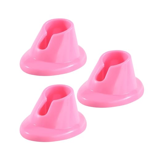 3Pcs Pink Soft Rubber Nail Polish Bottle Holder Anti-Spill Stand