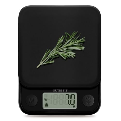 NUTRI FIT Classic Black Digital Kitchen Food Scale - Precision Weighing