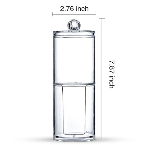 SheeChung 2-Pack Acrylic Cotton Holder Canisters - Vanity Storage