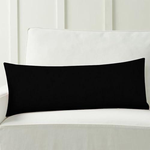 Personalized Body Pillow Cover 20x54 with Your Text & Photo - Pureblack