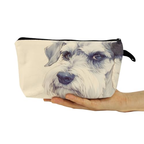 Schnauzer Print Makeup Bag Cartoon Cosmetic Pouch for Women