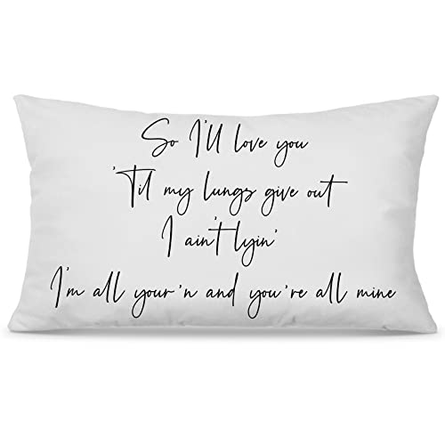 Romantic Love Quote Corduroy Throw Pillow Cover, 12x20 Inch Valentine Gift