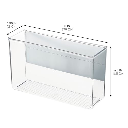 iDesign Magnetic Large Clear Plastic Organizer Bins, 2-Pack