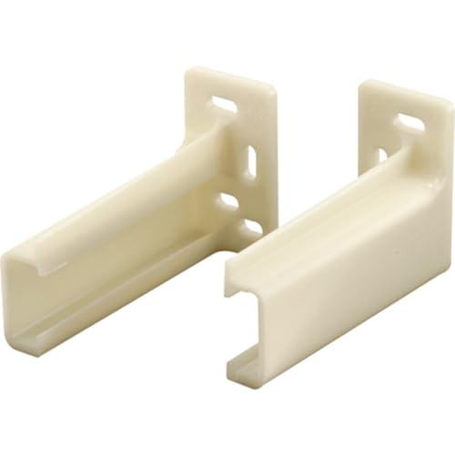 Prime-Line R 7265 Drawer Track Back Plates - 1 Pair, Off-White Plastic