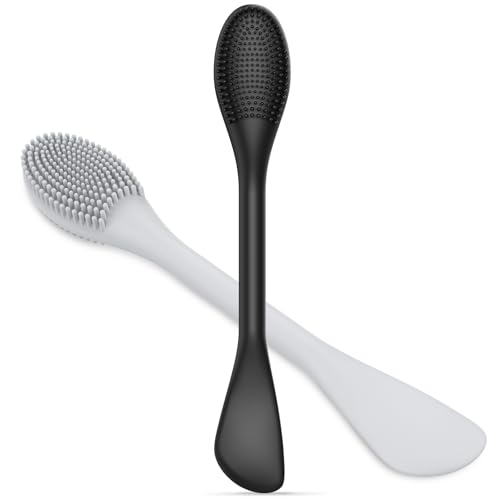 Silicone Facial Cleansing Brush - 2PC Double Ended Exfoliating Face Scrubber