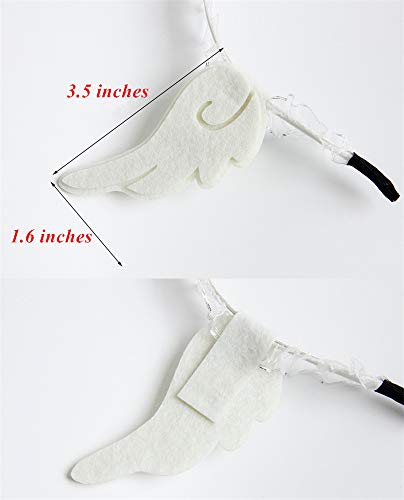 LittleLuluda White Angel Wings Headband Felt Cloth Hair Accessory for Cosplay