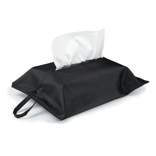 Black Toilet Paper Holder - Reusable Tissue Box Cover for Home & Travel