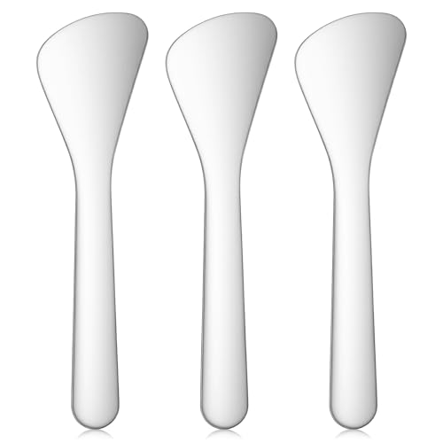 Mini Stainless Steel Makeup Spatulas - 3 Pack for Skincare