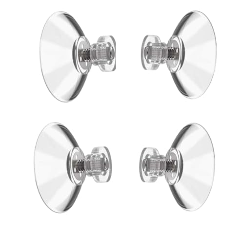 40mm Screw Suction Cups for Glass - Clear PVC Sucker Pads with M5 Nut (8 Pack)
