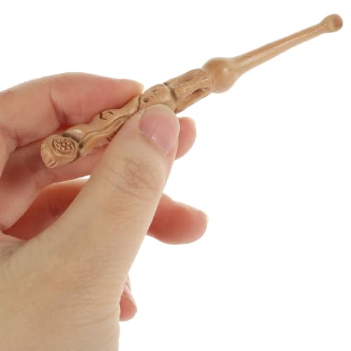 Wooden Ear Scoop Earwax Removal Tool - Carved Peach Wood Ear Pick