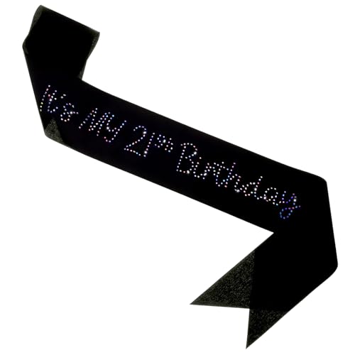 21st Birthday Sash with Glitter Rhinestones for Women