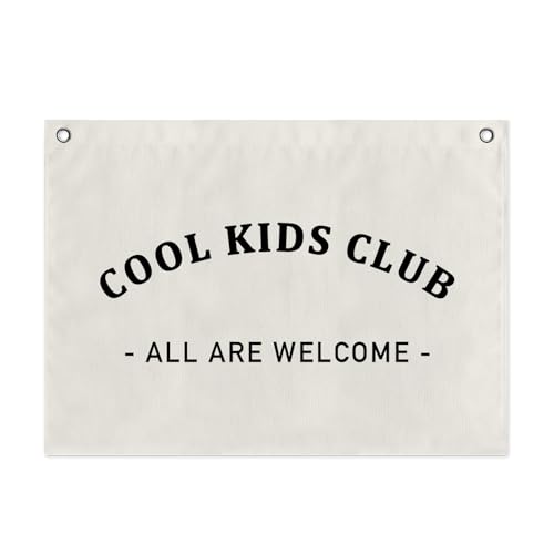Cool Kids Club Canvas Banner - 24x36 Inch Wall Decor for Nursery & Playroom