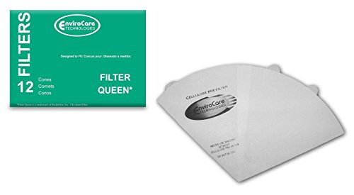 EnviroCare Replacement Vacuum Filter Cones for Filter Queen - 12 Pack