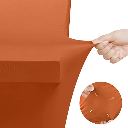 Utopia Kitchen 6ft Spandex Table Cloth - 2 Pack, Orange Stretch Cover