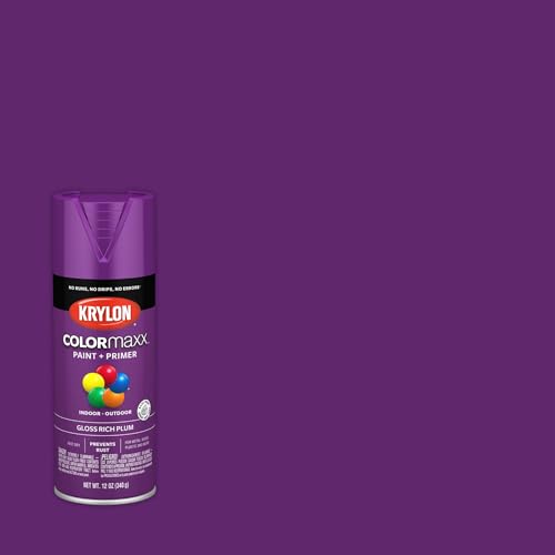Krylon COLORmaxx Gloss Spray Paint & Primer - Rich Plum, 12 oz
