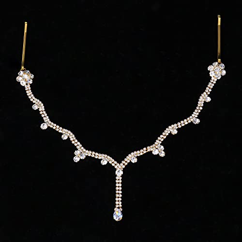 Bethynas Boho Rhinestone Forehead Chain and Gypsy Crystal Headpiece