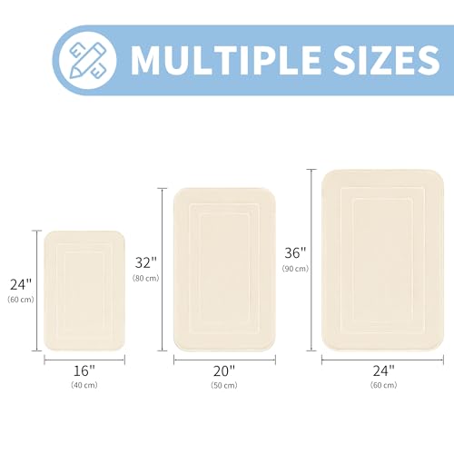 Cupic Cupid Memory Foam Bath Mat, Non-Slip Bathroom Rug, Cream, 16" x 24"