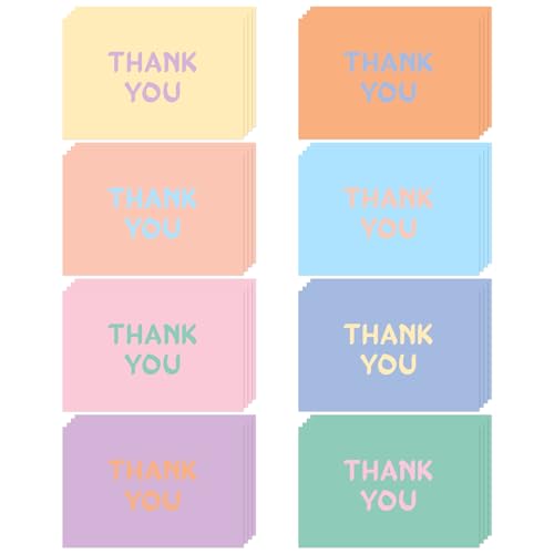 32 Pcs Colorful Thank You Cards Set with Envelopes and Stickers, 5.9x7.9"