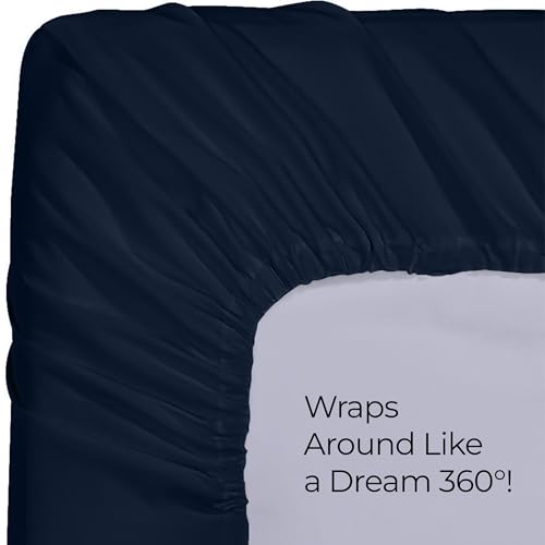 Utopia Bedding Twin Fitted Sheet - Ultra Soft Microfiber, Navy, 15" Deep
